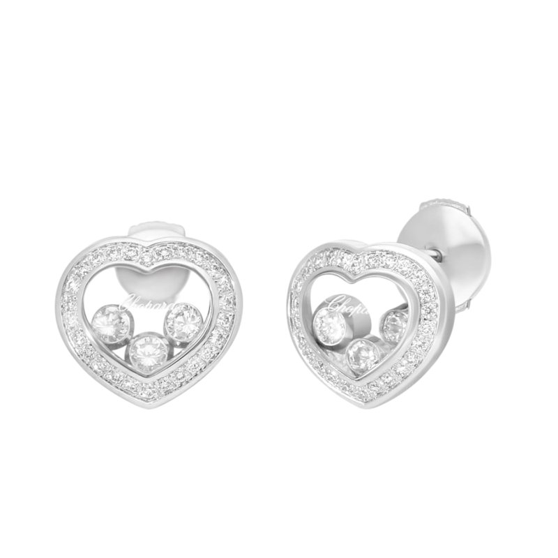 Chopard 蕭邦 Happy Diamond 18k金心形鑽石耳環-2