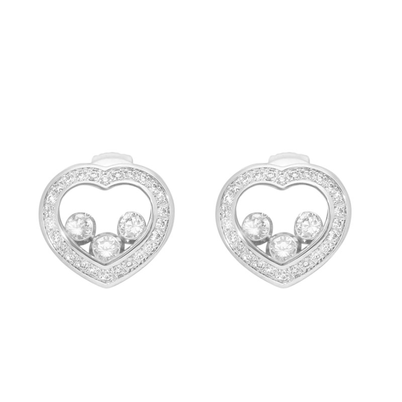 Chopard 蕭邦 Happy Diamond 18k金心形鑽石耳環-3