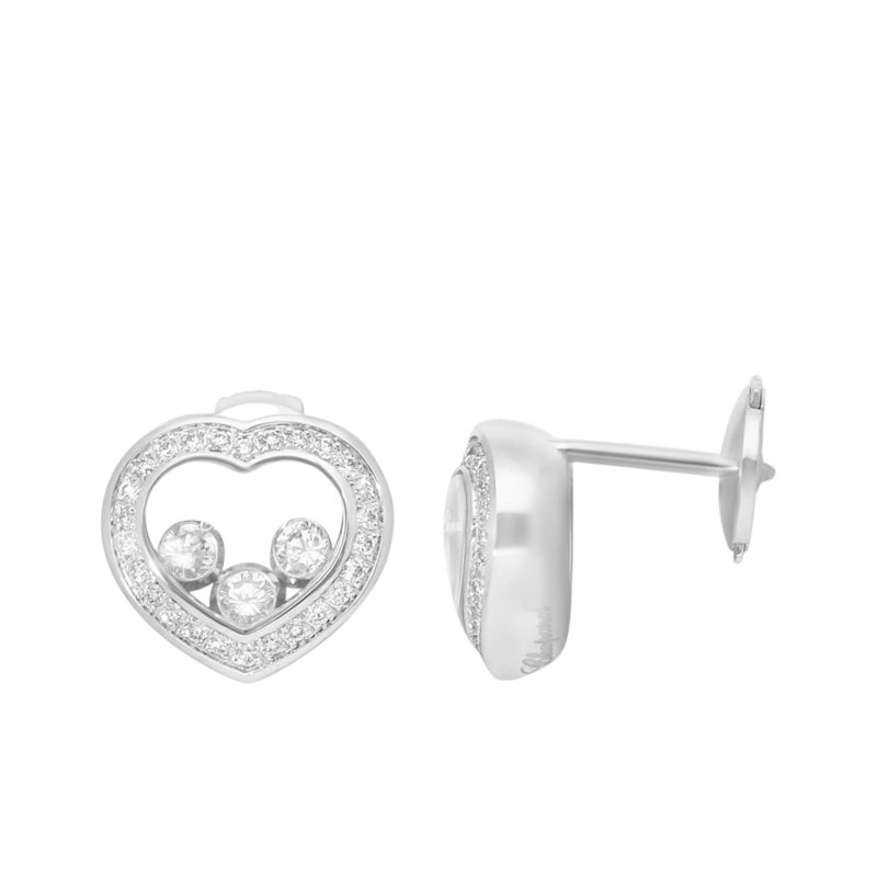 Chopard 蕭邦 Happy Diamond 18k金心形鑽石耳環-4