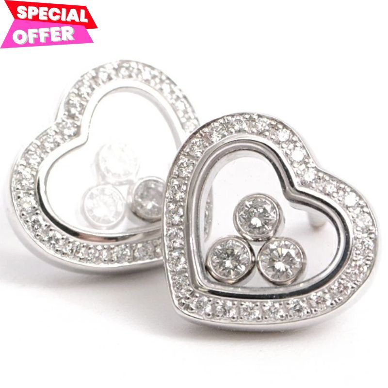 Chopard 蕭邦 Happy Diamond 18k金心形鑽石耳環-0