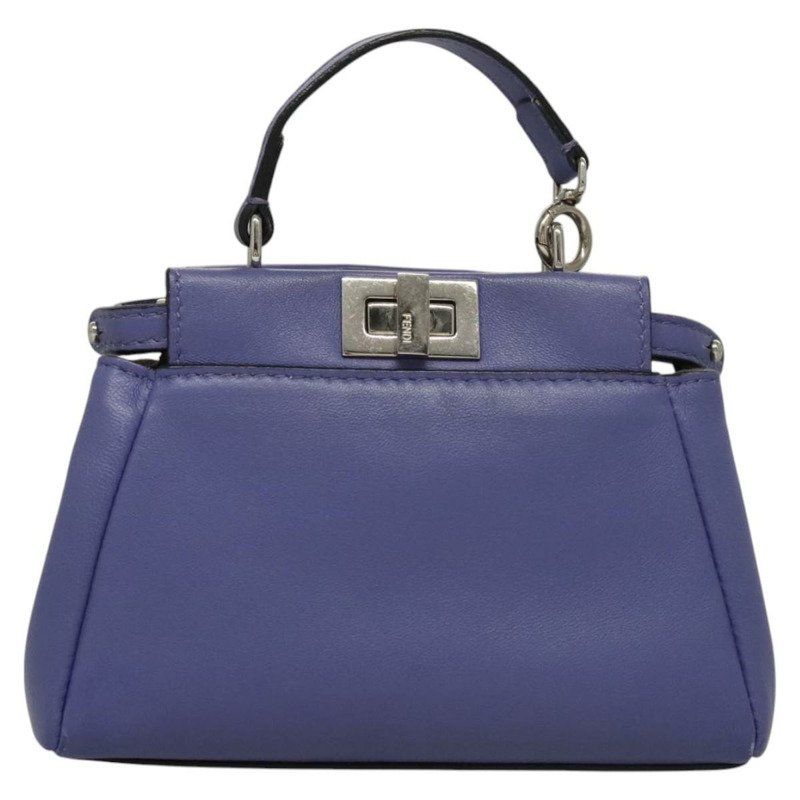 【日本直送】FENDI Micro Peek A Boo 手提包 皮革 2 向 紫色 正品 118159-12