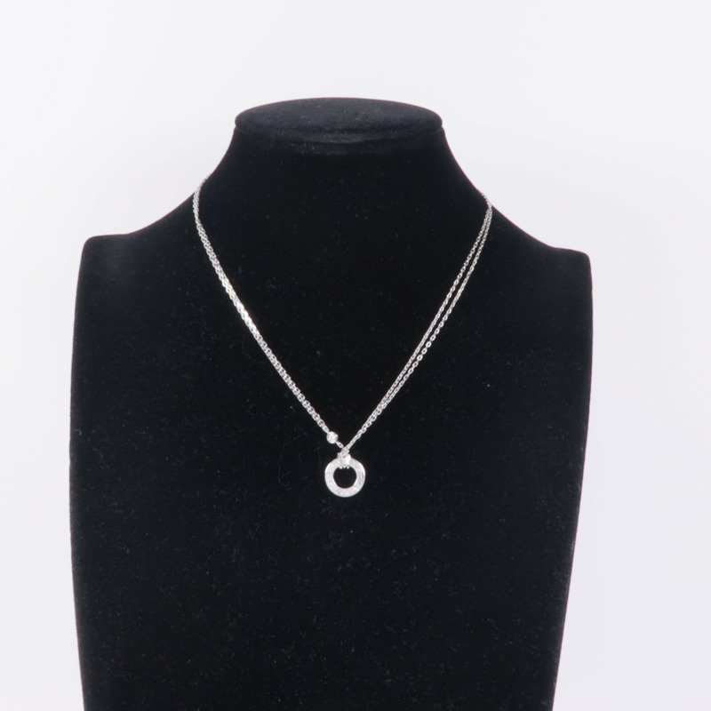 CARTIER 18K白金Love Necklace 2P Diamond鑽石項鍊-7