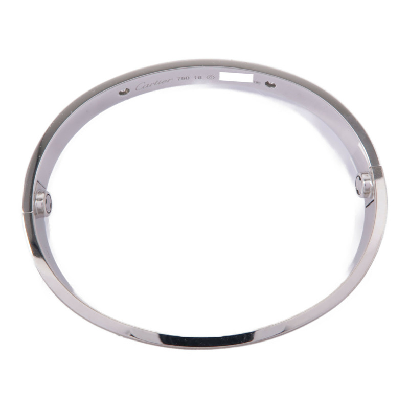 CARTIER 18K白金Love Bracelet 4P Diamond鑽石手鐲Cartier#16-3