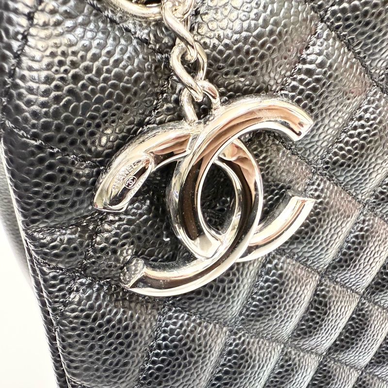 ▫️品名:CHANEL包包黑銀牛皮保齡球包/A67642-11