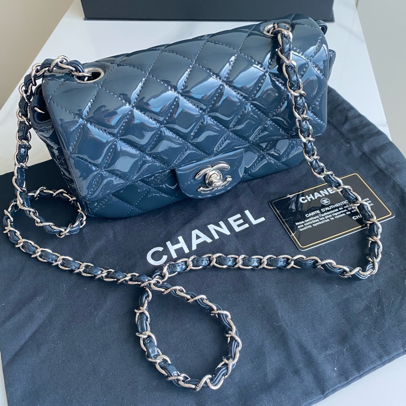 Chanel 漆皮菱格coco20-2