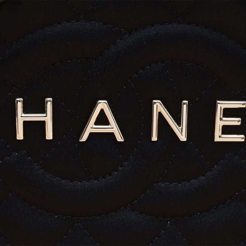 CHANEL(香奈兒) 24C 星星單肩包 黑色 緞面 晶片開 淺金扣-13