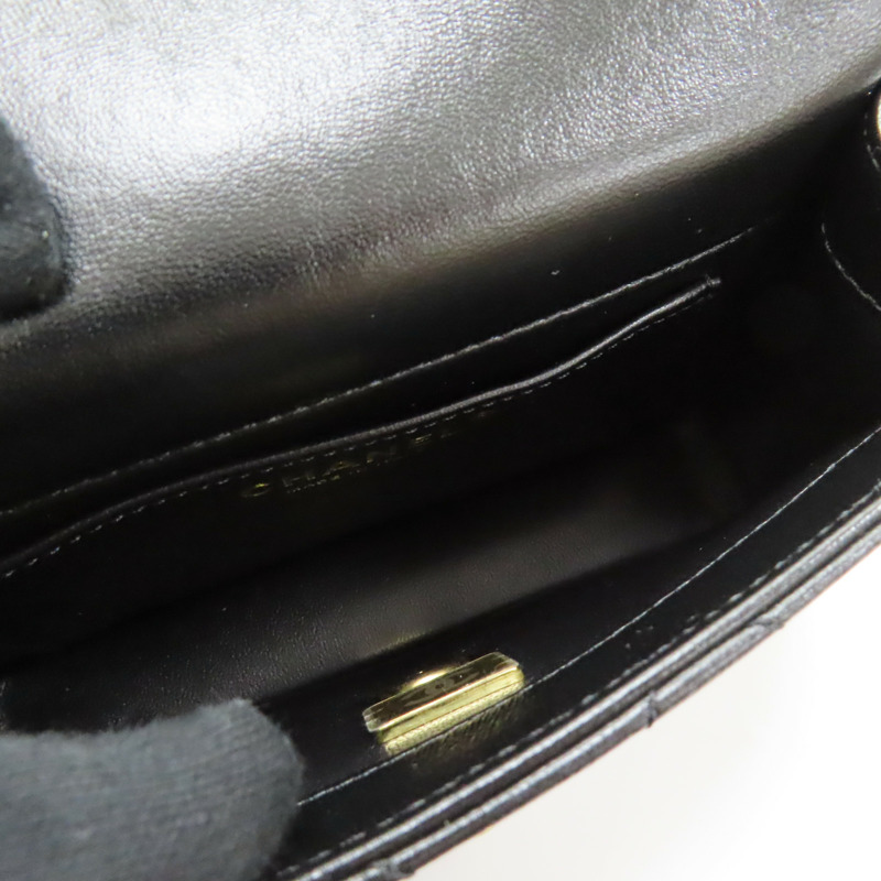 黑色 菱格紋 牛皮 鍊帶 肩背包【CHANEL 香奈兒】 AS3828-4