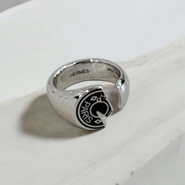 Hermes馬頭造型戒指58號-1