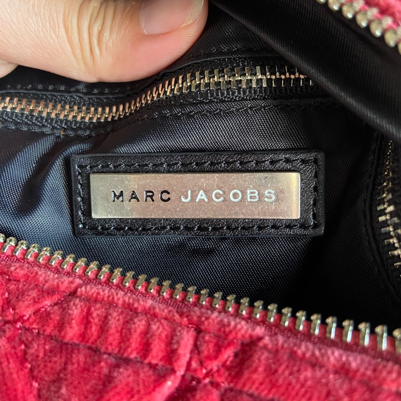 Marc Jocobs 稀有天鵝絨蝴蝶結格菱紋手提/肩背包-8