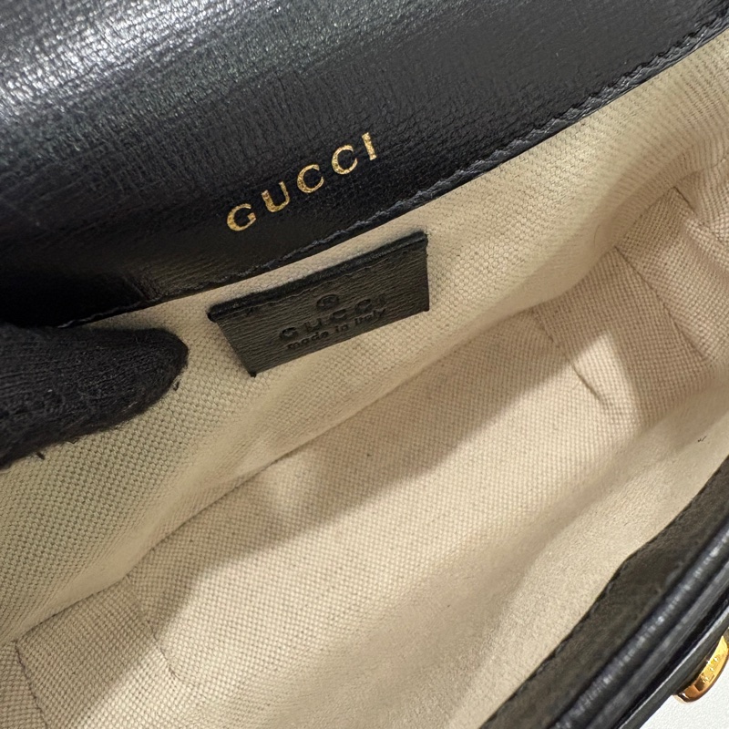 GUCCI黑牛皮1955側肩包-6