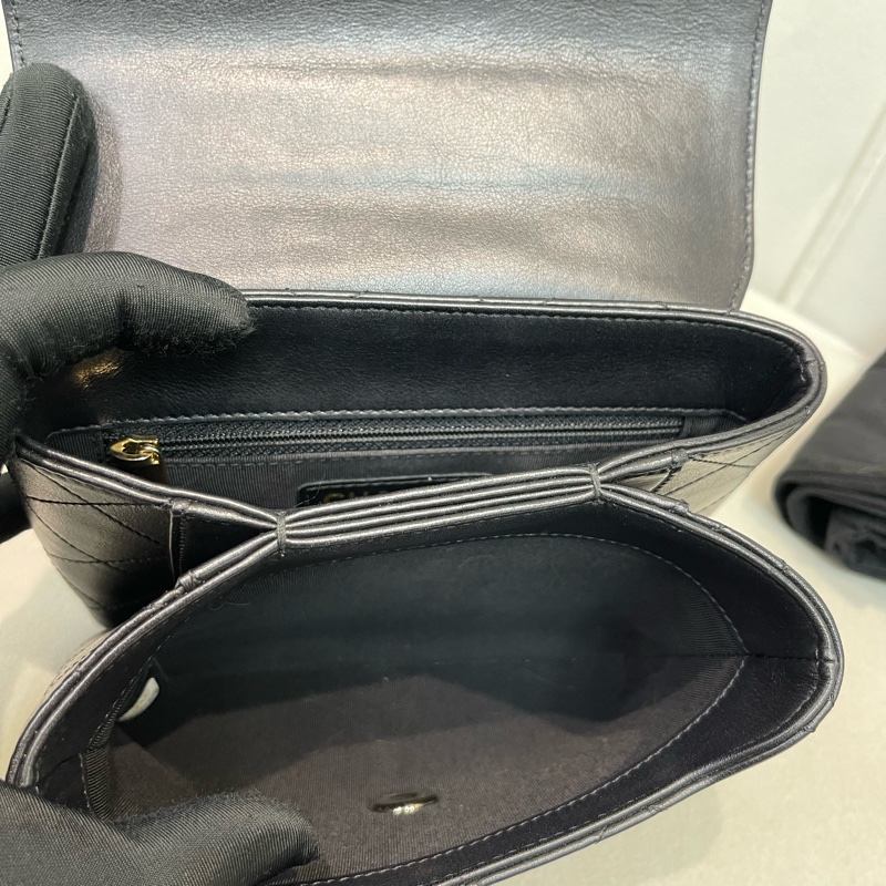 Chanel 香奈兒黑色牛皮Flap Handle 手柄XB142-12