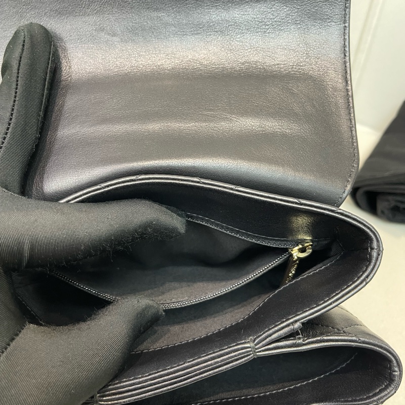 Chanel 香奈兒黑色牛皮Flap Handle 手柄XB142-13