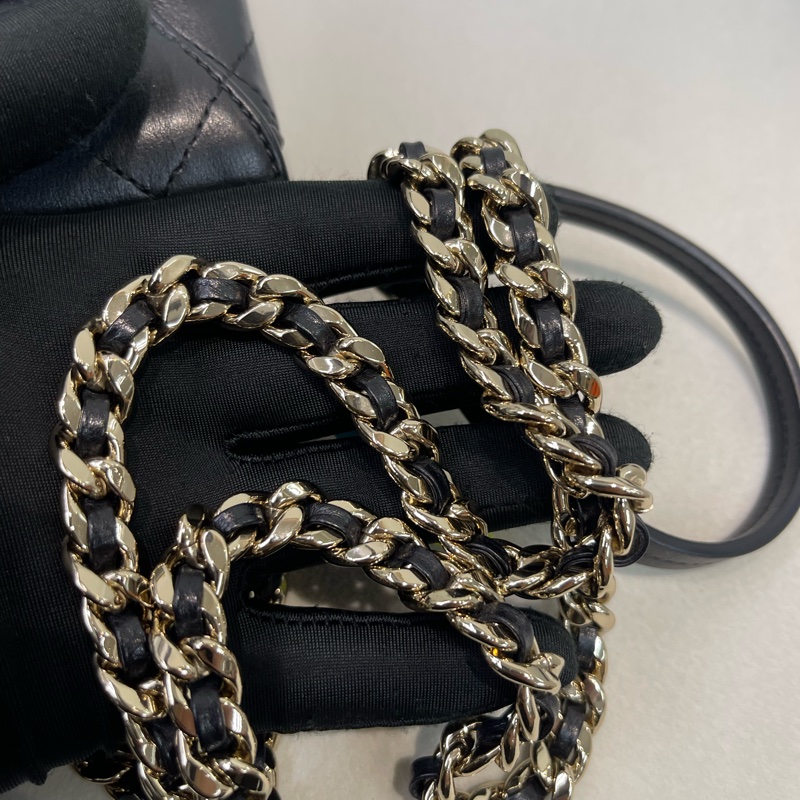 Chanel 香奈兒黑色牛皮Flap Handle 手柄XB142-18