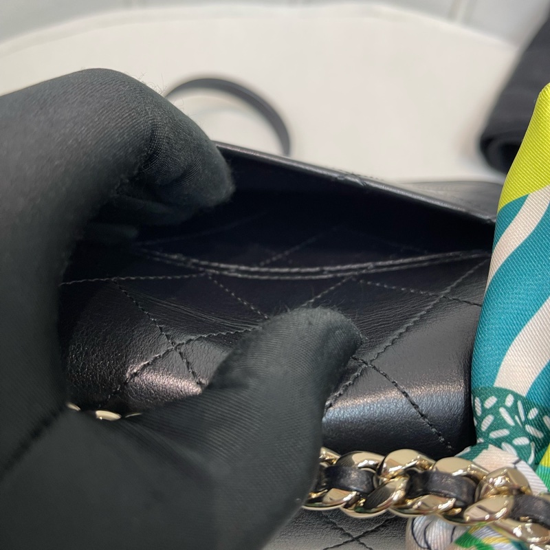 Chanel 香奈兒黑色牛皮Flap Handle 手柄XB142-19