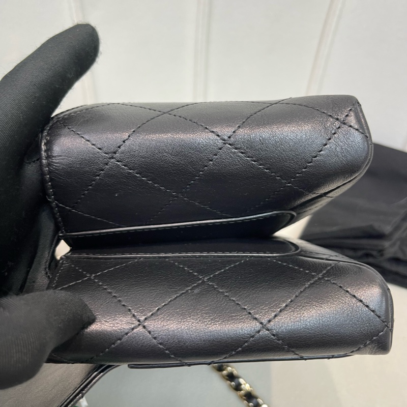 Chanel 香奈兒黑色牛皮Flap Handle 手柄XB142-33