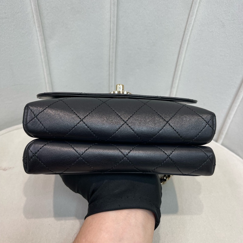 Chanel 香奈兒黑色牛皮Flap Handle 手柄XB142-41