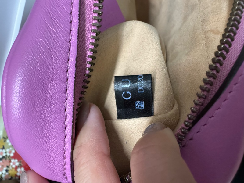 Gucci 447632紫羅蘭牛皮斜背馬夢相機包Marmont-8