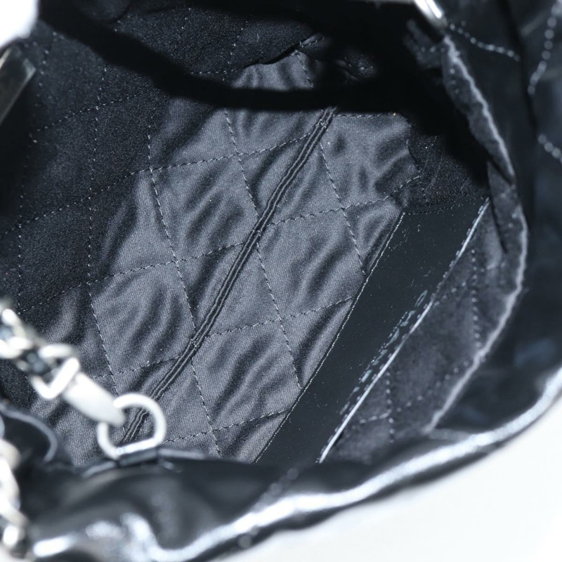 【日本直送】香奈兒 Chanel 22 小號菱格紋鏈條包 羊皮 兩用 黑色 CC 標誌 正品 BA1051SM-9