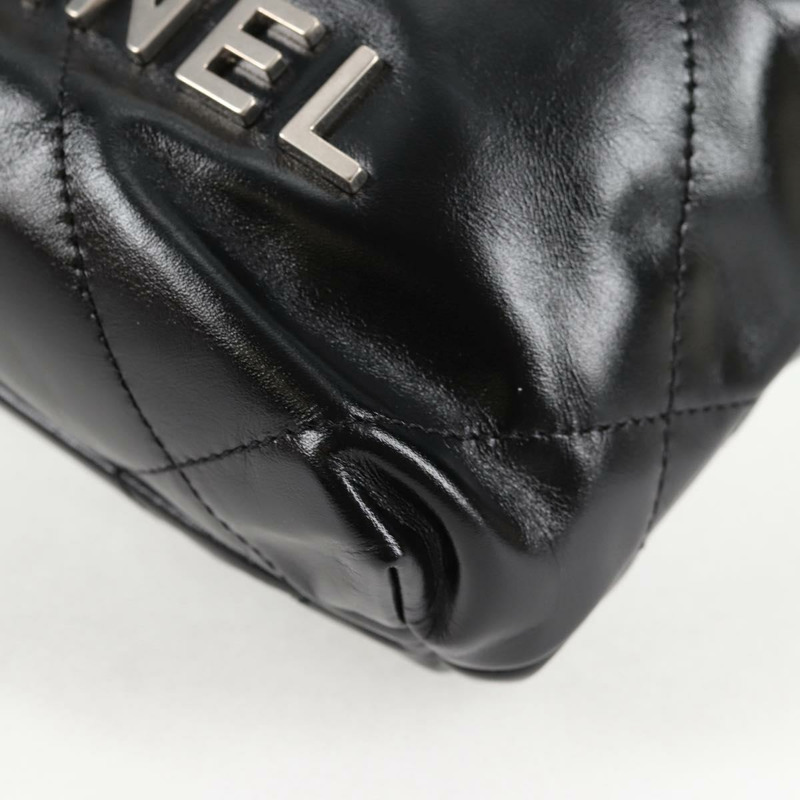 【日本直送】香奈兒 Chanel 22 小號菱格紋鏈條包 羊皮 兩用 黑色 CC 標誌 正品 BA1051SM-15