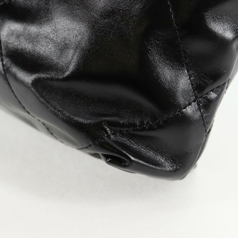 【日本直送】香奈兒 Chanel 22 小號菱格紋鏈條包 羊皮 兩用 黑色 CC 標誌 正品 BA1051SM-17