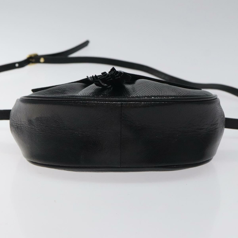 【日本直送】SAINT LAURENT 單肩包 皮革壓花 黑金 正品 BA1084-4