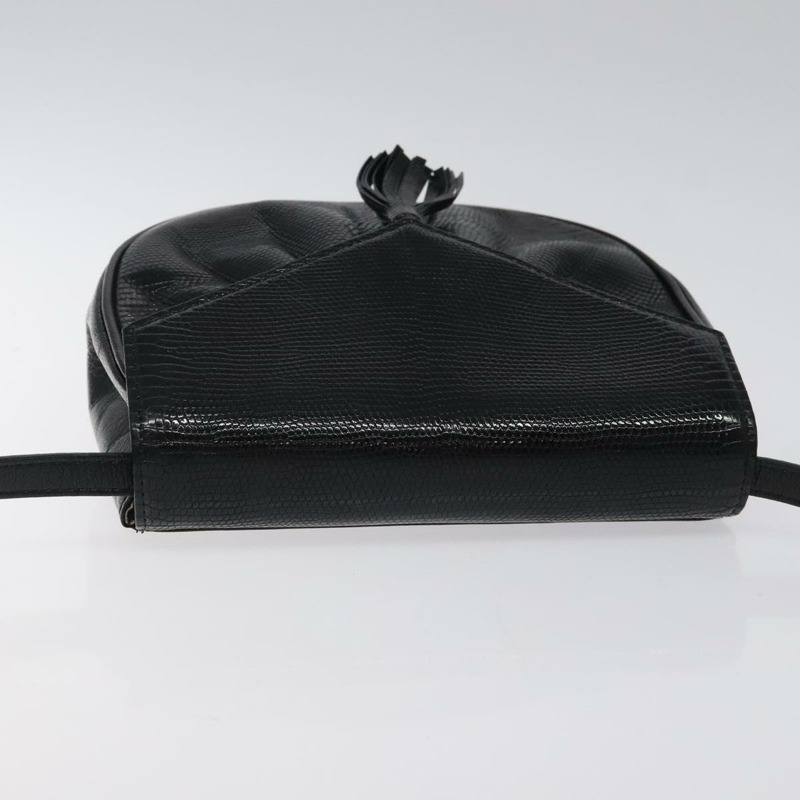 【日本直送】SAINT LAURENT 單肩包 皮革壓花 黑金 正品 BA1084-5