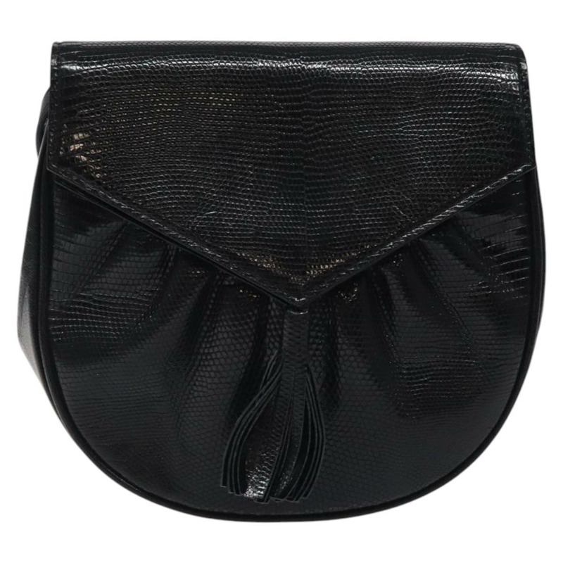【日本直送】SAINT LAURENT 單肩包 皮革壓花 黑金 正品 BA1084-12