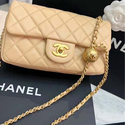 Chanel 奶茶金球20cm cf 芯片款 全配