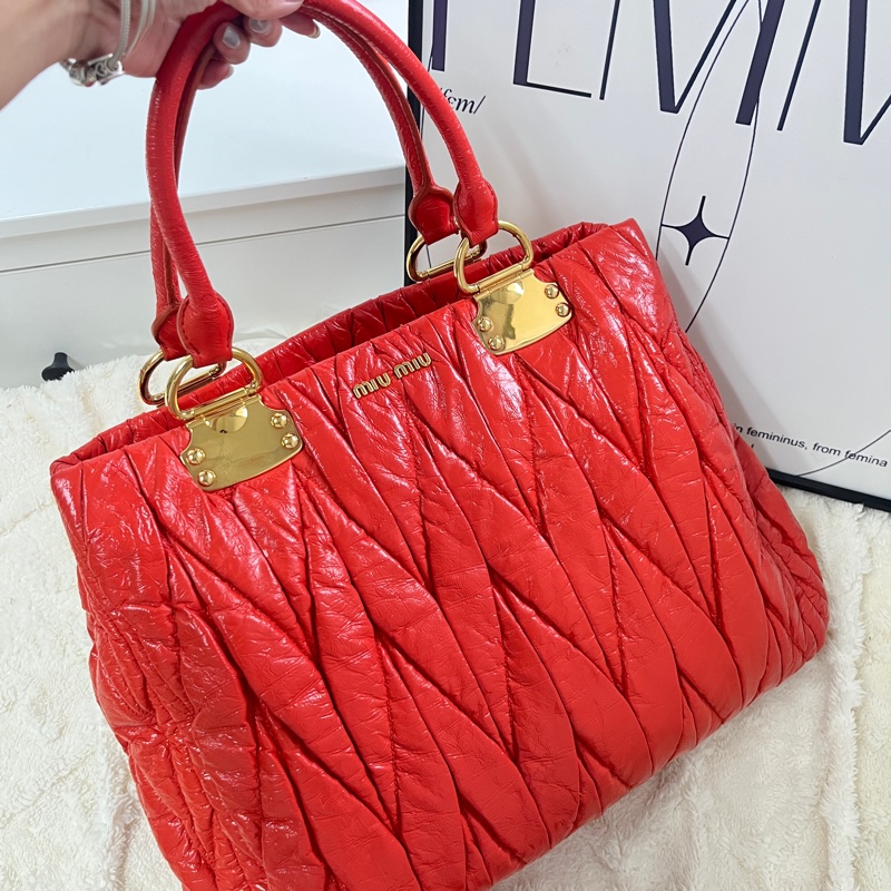 Miumiu 紅色tote bag-5