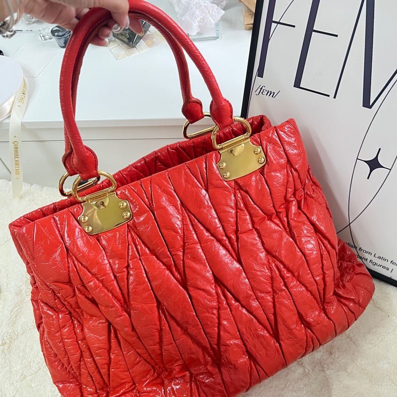 Miumiu 紅色tote bag-14