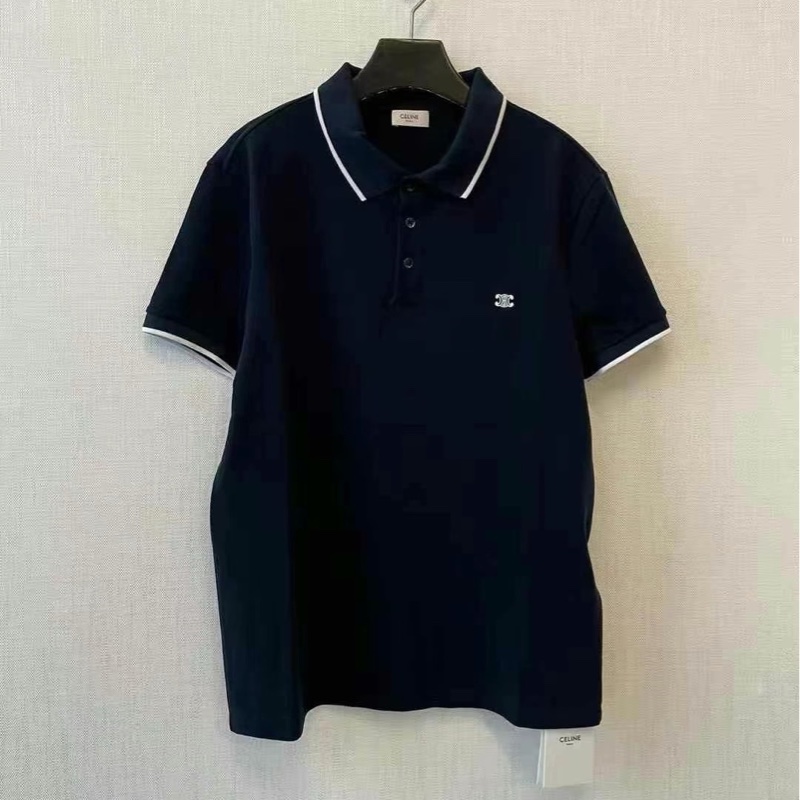 CELINE 男士短袖Polo海軍藍色 L碼-4