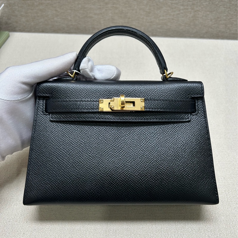 hermes Mini Kelly 二代 黑金 C刻 配件肩帶-0