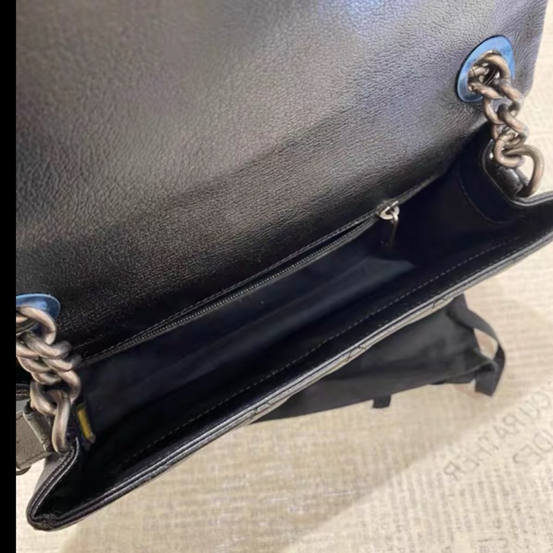 Chanel • 孟買系列 黑銀荔枝牛皮鏈條包-10