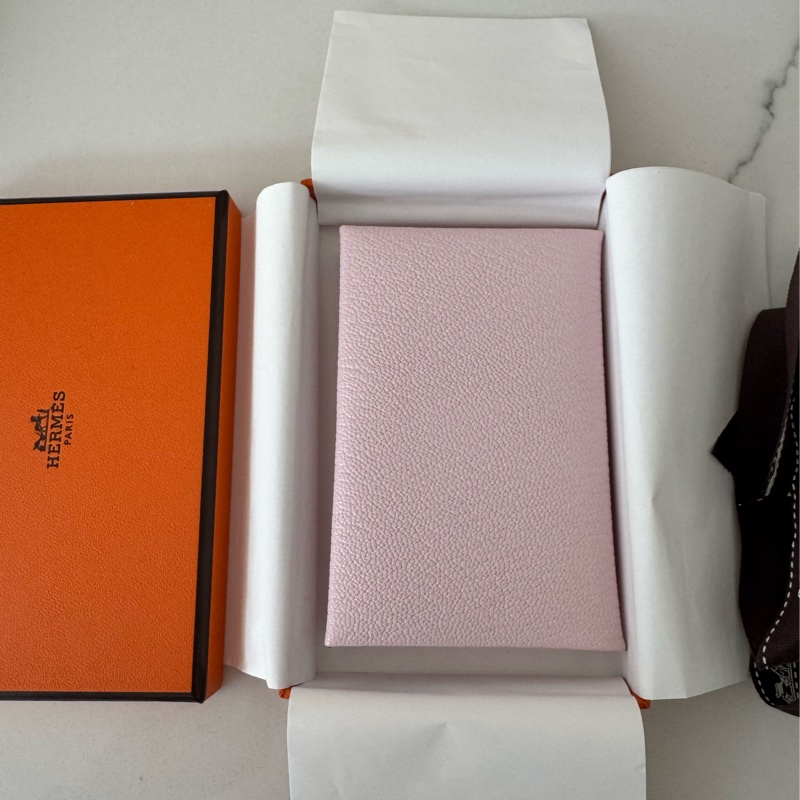 全新Hermes calvi山羊皮卡夾-4