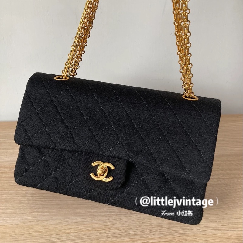 Chanel • Cf 23佳績布面 2.55雕花鏈條 24k金 小號-1