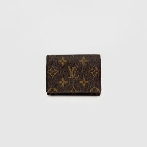 Louis Vuitton 路易威登 Monogram LV花紋按扣名片夾(M63801/咖啡色)