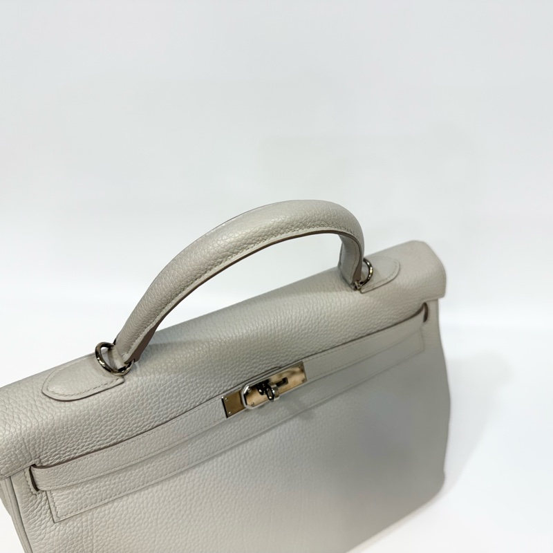 Hemes 鼠尾草灰銀釦 TOGO皮kelly35cm-4