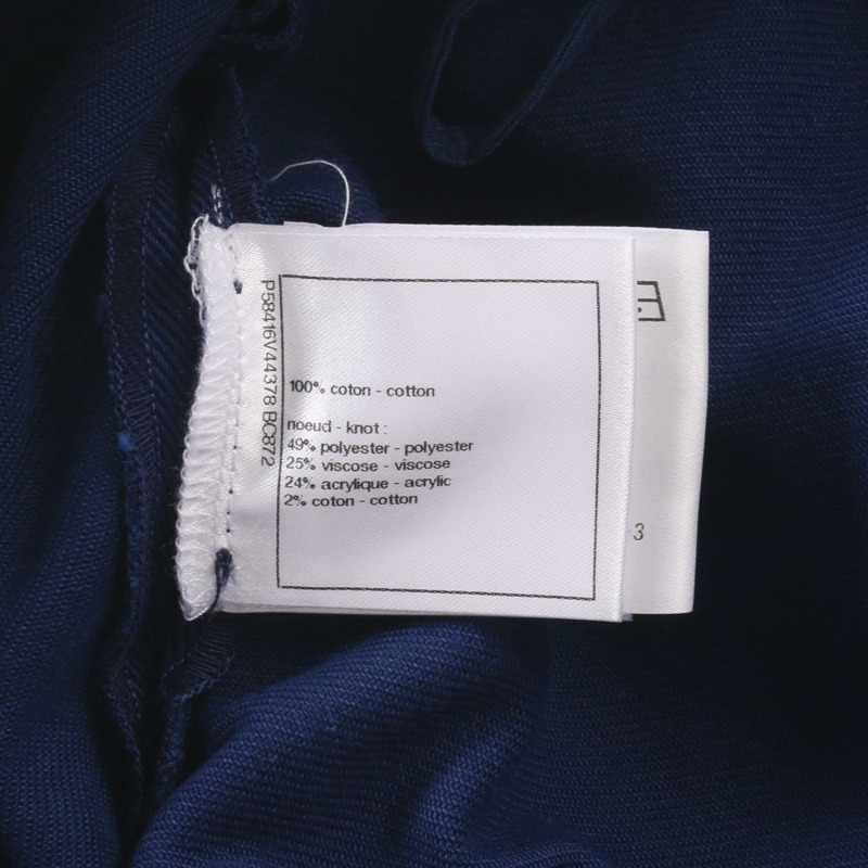 CHANEL Matelasse 緞帶牛仔褲 #38 牛仔褲 P58416V44378 棉質海軍藍二手-3