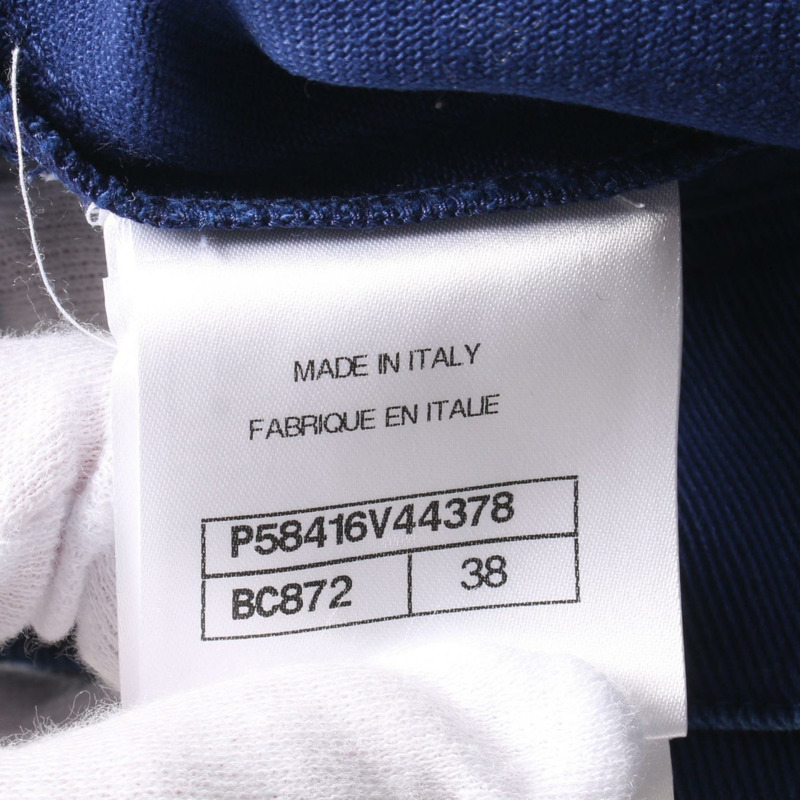 CHANEL Matelasse 緞帶牛仔褲 #38 牛仔褲 P58416V44378 棉質海軍藍二手-4