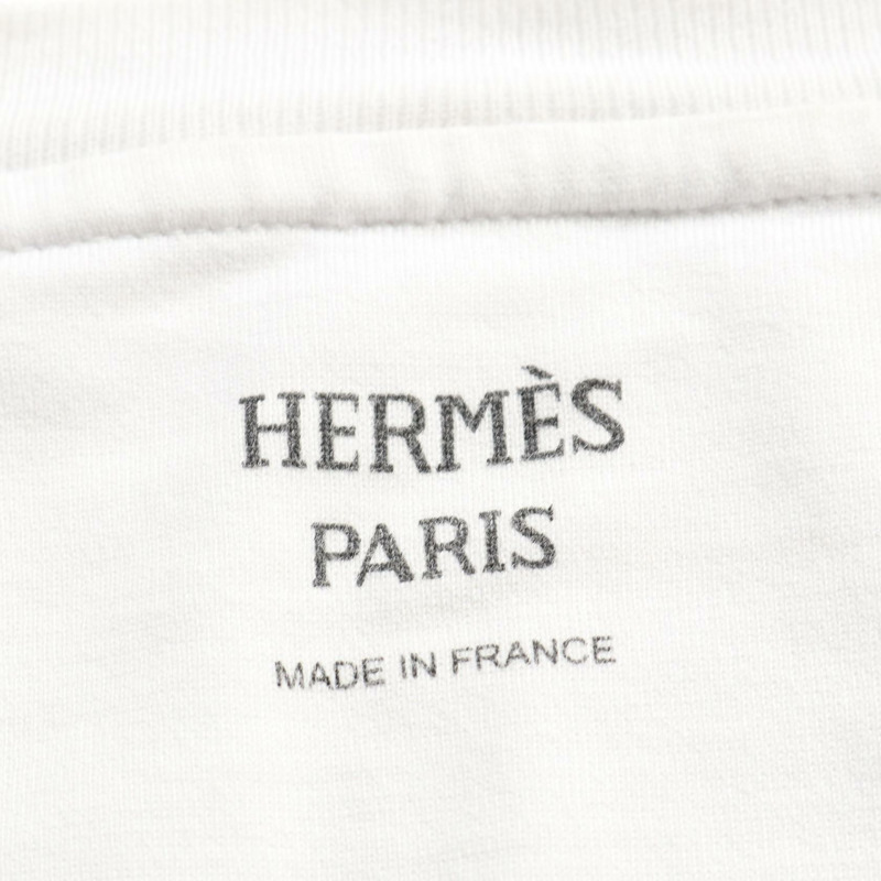 HERMES T卹 #40 短袖 3E4625DL 棉 白色 白色 二手-2