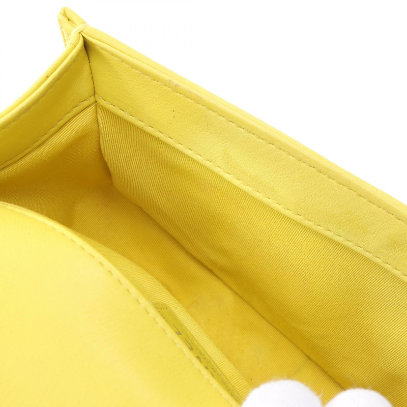 CHANEL Boy Chanel 小號單肩包 A67085 羔羊皮 黃色 二手 女款-8