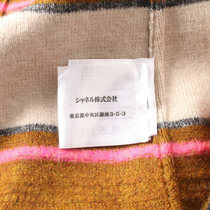 CHANEL 塗層做舊針織外套 #40 P49663K06254 羊絨 棕色 二手-3