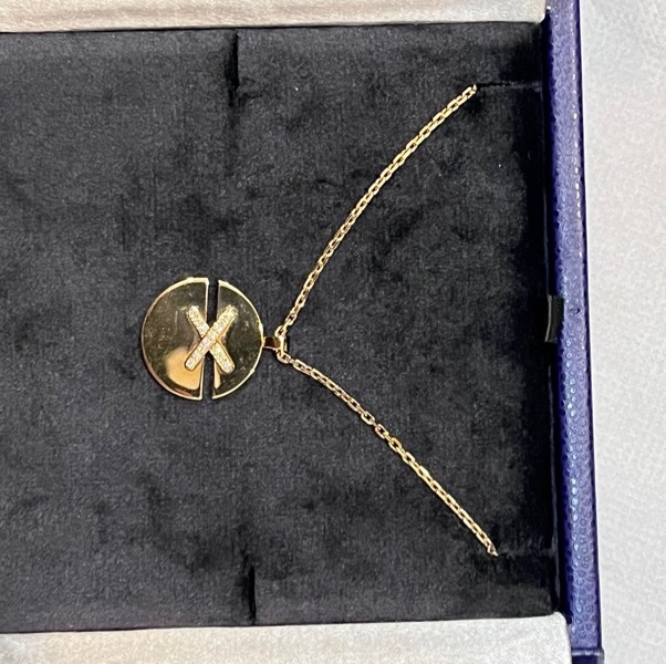 Chaumet交叉金幣吊墜 18K金-9