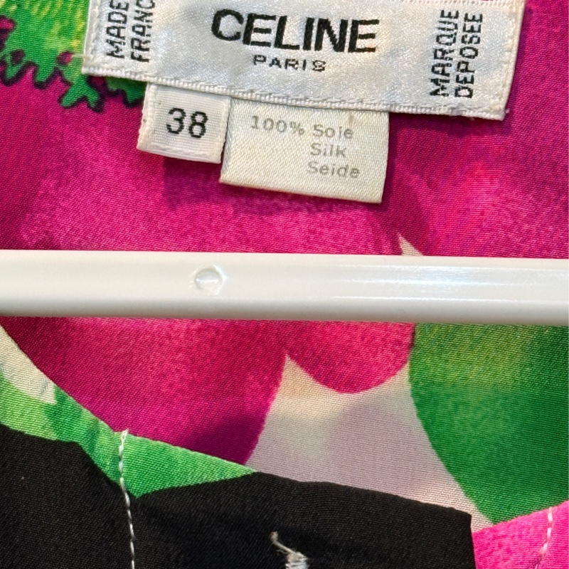 Celine 鮮豔花🌺🏝️夏天要來了~開釦上衣 高級品質100%絲 襯衫上衣-20