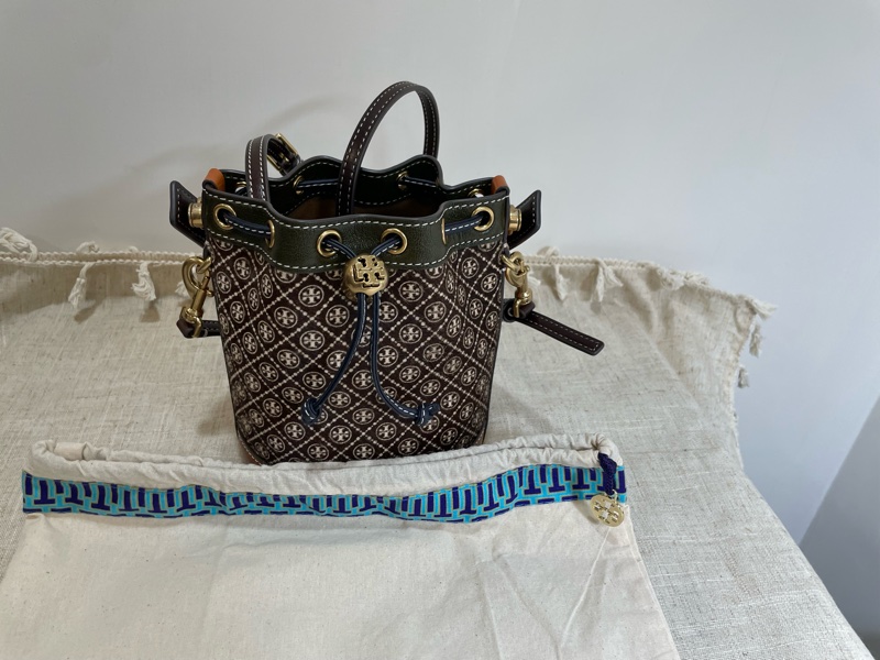 TORY BURCH 麂皮壓紋兩用水桶包-0