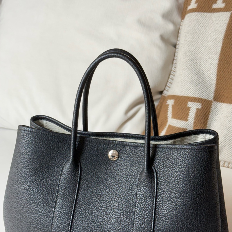 通勤就揹它Hermes garden party30黑色花園包-6