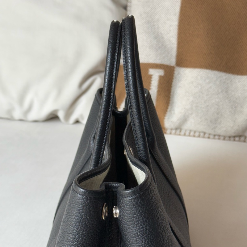 通勤就揹它Hermes garden party30黑色花園包-8