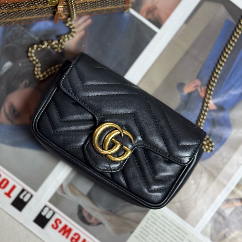 (可可愛愛😍)Gucci marmont mini 金鏈斜背包-0