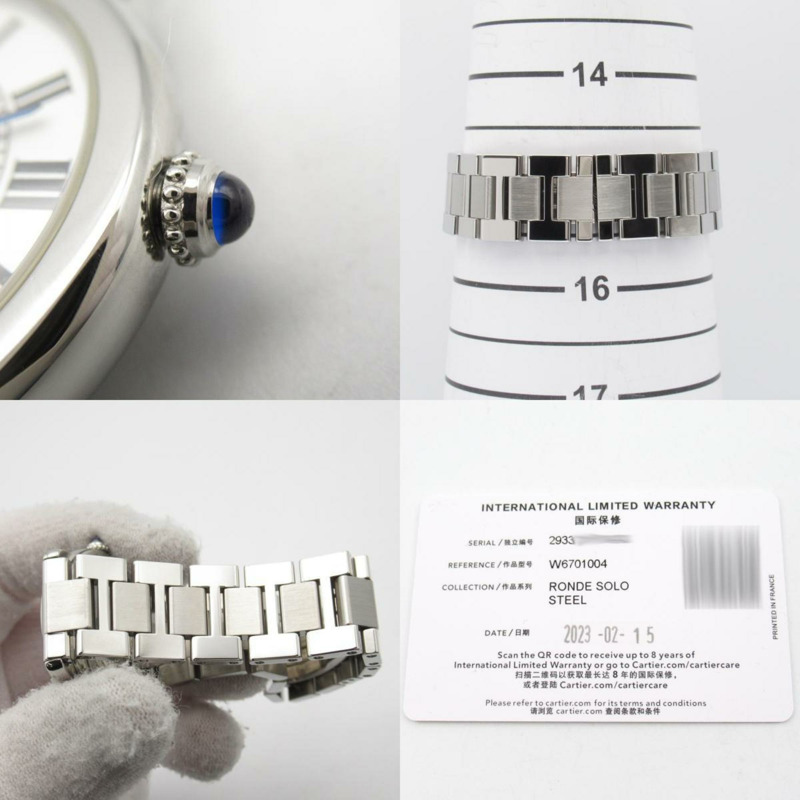 卡地亞 Rondo Solo SM 腕錶 不鏽鋼 女款 白色 W6701004-7