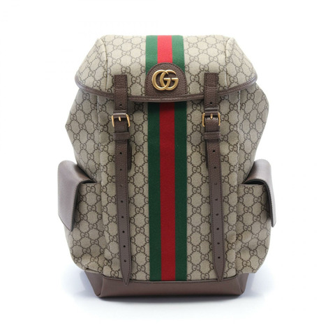 GUCCI Ophidia GG Supreme Rucksack 背包 598140HUHAT8564 PVC 塗層帆布皮革米棕色多色全新男士